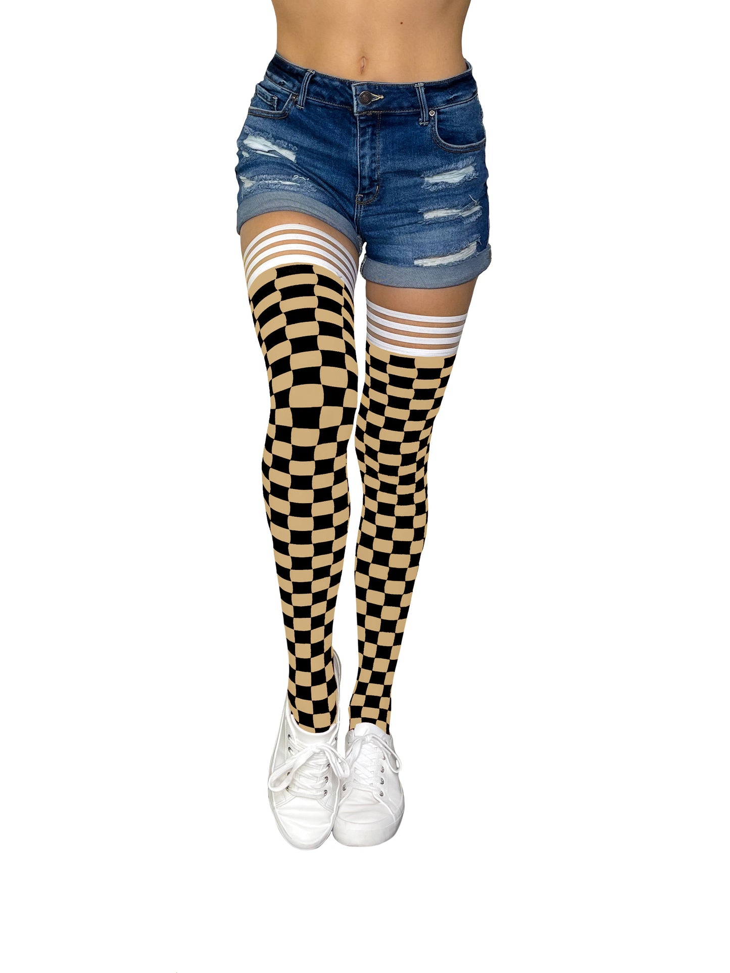 KIX'IES GAME DAY BLACK & GOLD THIGH HIGHS
