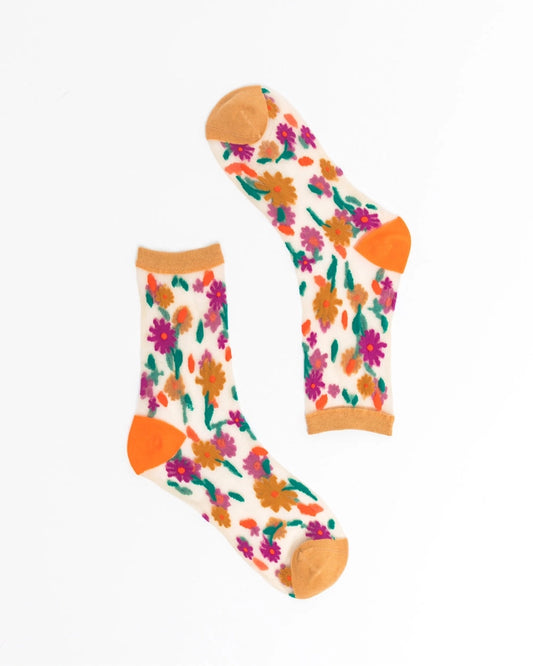 SOCK CANDY DITSY FLORAL SHEER ANKLE SOCKS