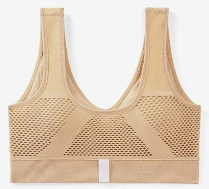 PLUSH LOOKS VENT MESH YOGA WIRELESS BRA