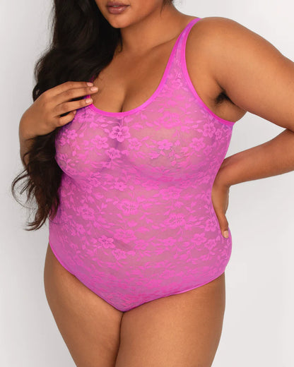 CURVY COUTURE NO-SHOW LACE BODYSUIT: FLIRT