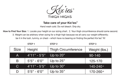 KIX'IES GAME DAY BLACK & GREY THIGH HIGHS
