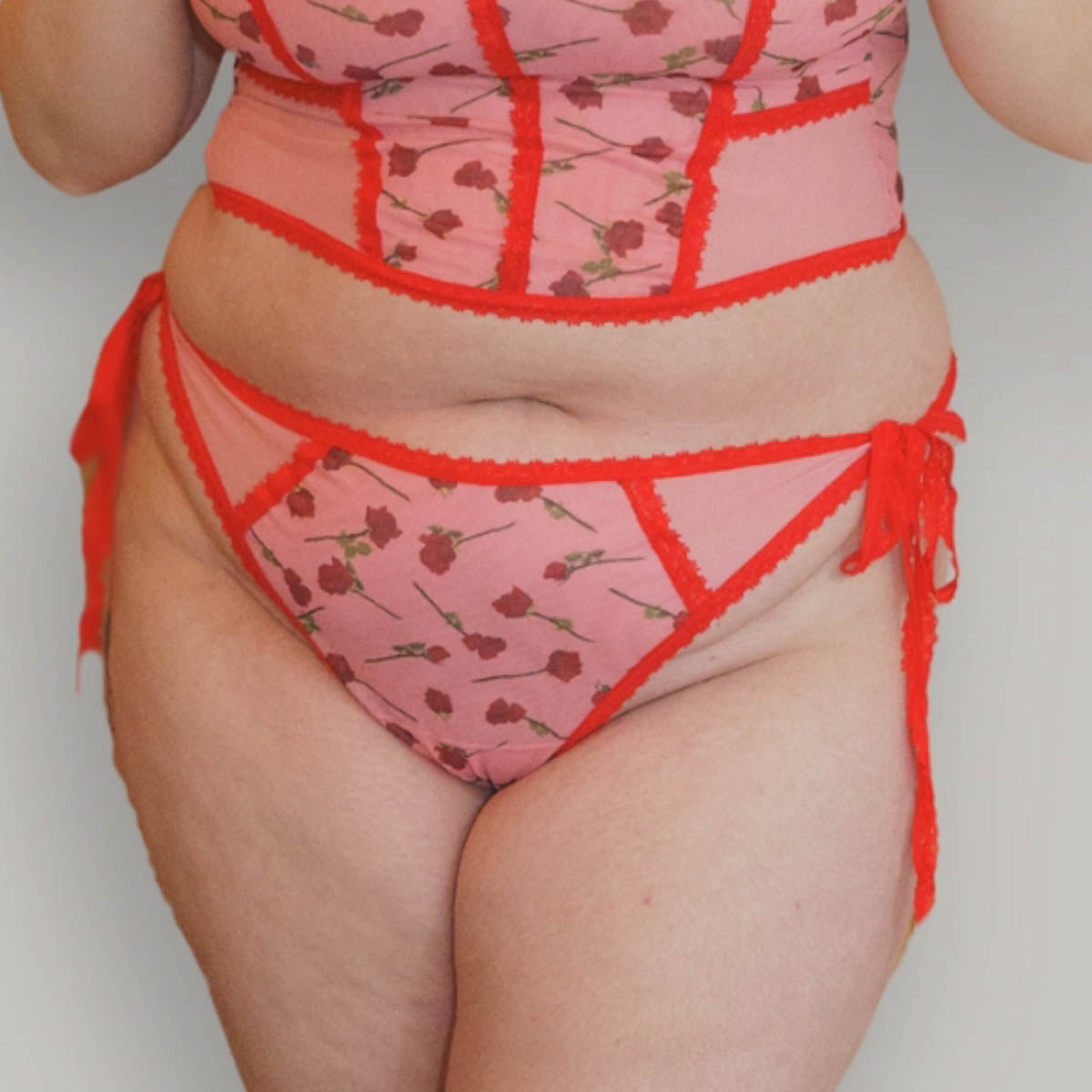 Dozen Roses Printed Tie Side Bikini - Going fast!