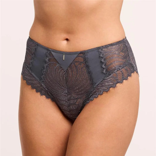 MONTELLE LIGHTS OUT HIGH WAIST BRIEF: MAGNET/SILVER
