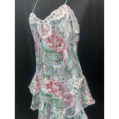 VINTAGE VS FLORAL GOLD LABEL CHEMISE: MEDIUM