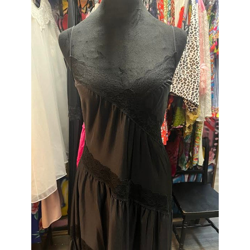 VINTAGE HENSON BLACK SLIP DRESS (SMALL)