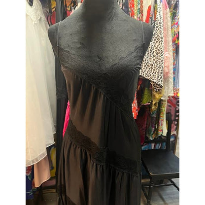 VINTAGE HENSON BLACK SLIP DRESS (SMALL)
