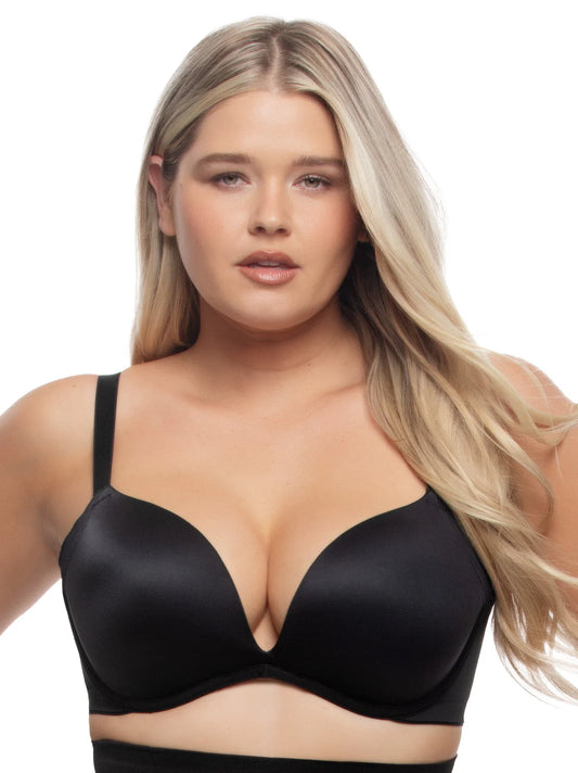 FELINA MOXIE SEAMLESS PUSH UP: BLACK