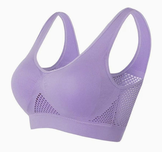 PLUSH LOOKS VENT MESH YOGA WIRELESS BRA