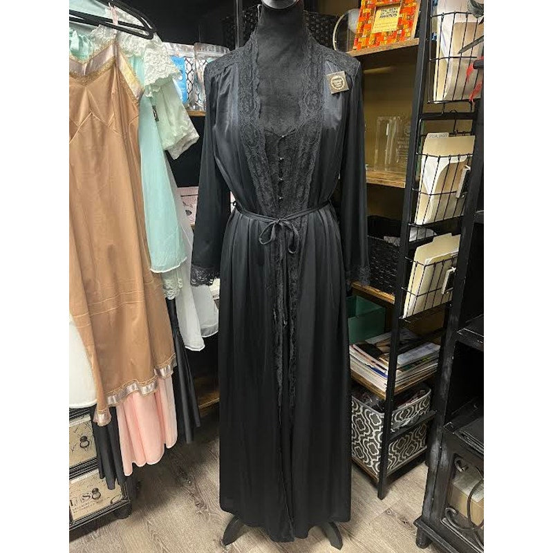 VINTAGE LUCY PEIGNOIR BLACK SET (SMALL)