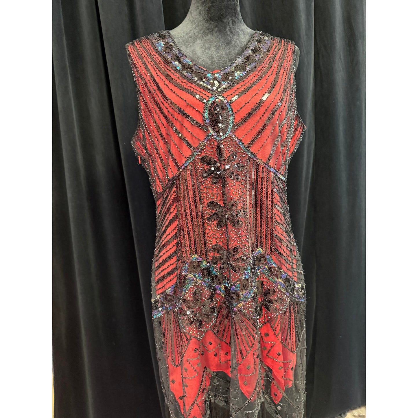 VINTAGE ROARING 20'S INSPIRED PARTY DRESS: SIZE XL