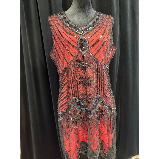 VINTAGE ROARING 20'S INSPIRED PARTY DRESS: SIZE XL