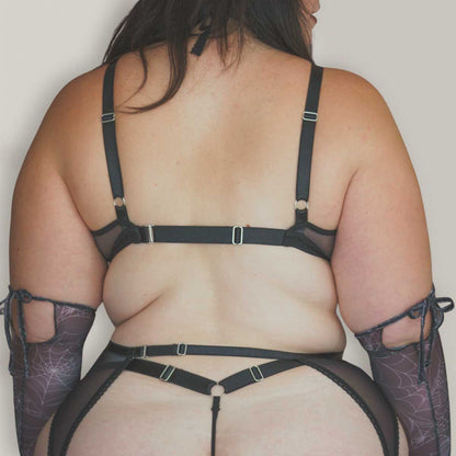 Spider's Lace Web Peekaboo Mesh Adjustable Bralette XS/S - Final few!