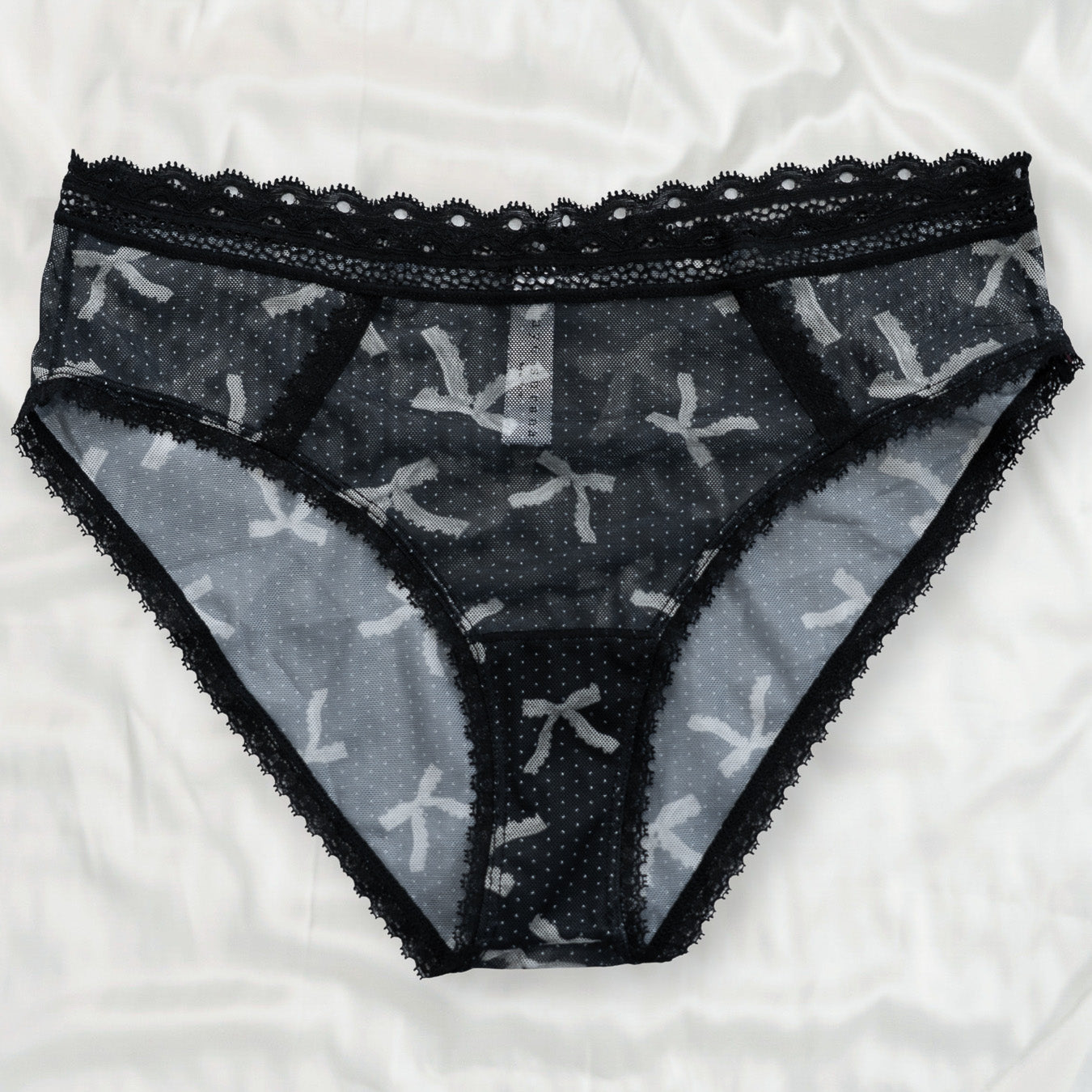 Black Coquette Bows Mesh Bikini