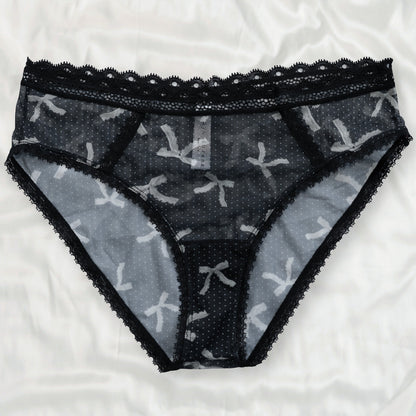 Black Coquette Bows Mesh Bikini