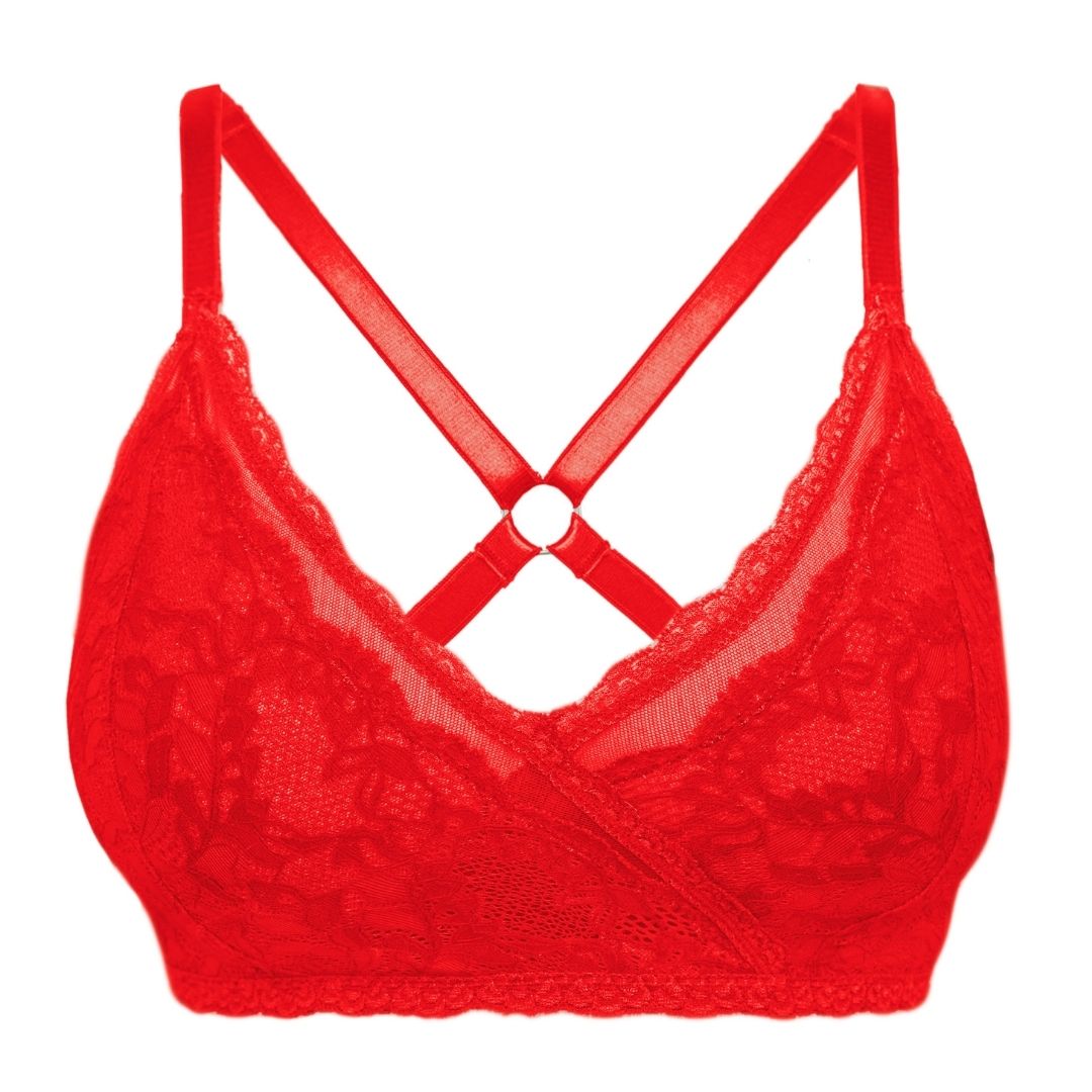 Rose Red Lacey Ultra-Adjustable Everyday Racerback Bralette - Final few!