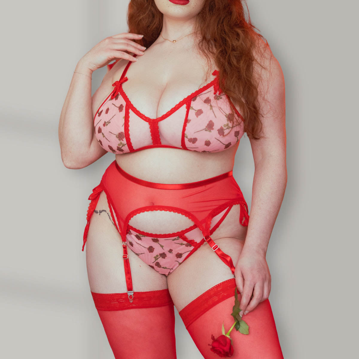 Dozen Roses Peekaboo Mesh Adjustable Bralette XS/S - Final few!