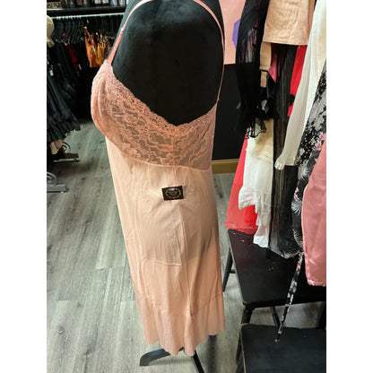 VINTAGE PEACH SLIP DRESS (SIZE SMALL)