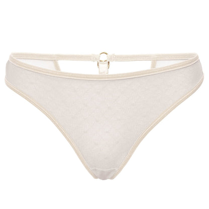 Hearts of Venus Keyhole Thong in Pearl - Final stock