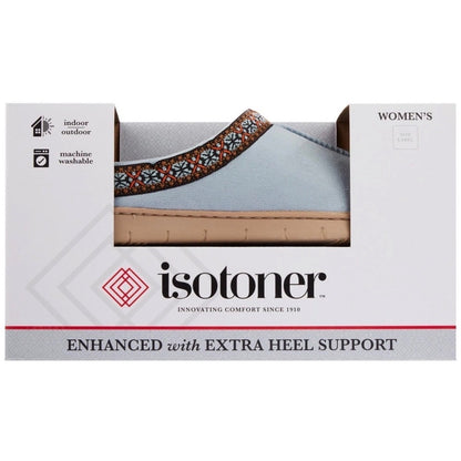 ISOTONER MEMORY FOAM BLUE FOG SLIPPER NWT 8.5/9