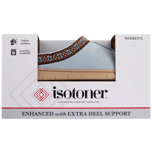 ISOTONER MEMORY FOAM BLUE FOG SLIPPER NWT 8.5/9