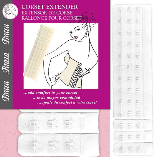 BRAZA CORSET 13-HOOK EXTENDER (WHITE)