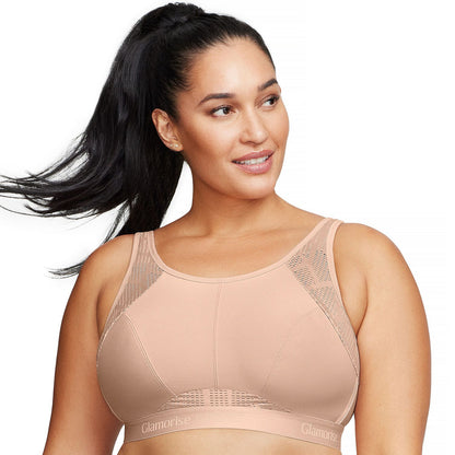 GLAMORISE NO-SWEAT MESH SPORTS BRA