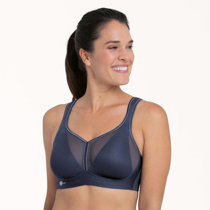 ANITA AIR CONTROL SPORTS BRA: BLUE IRIS