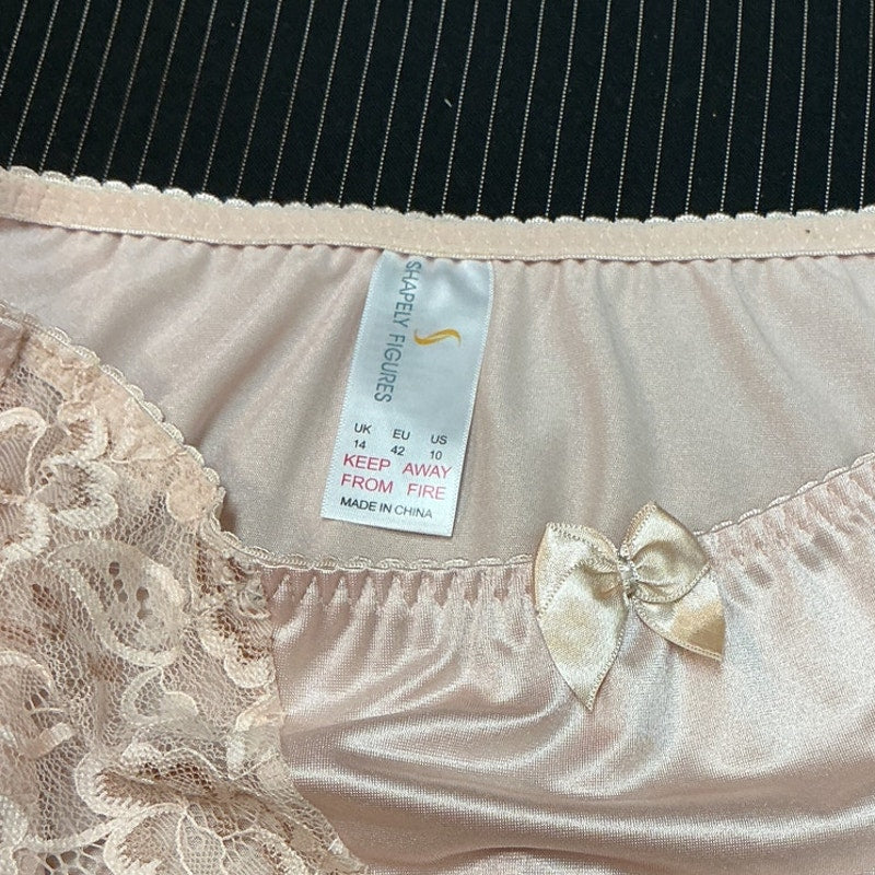 VINTAGE HIGH WAISTED LIGHT PINK PANTY (SIZE 10)