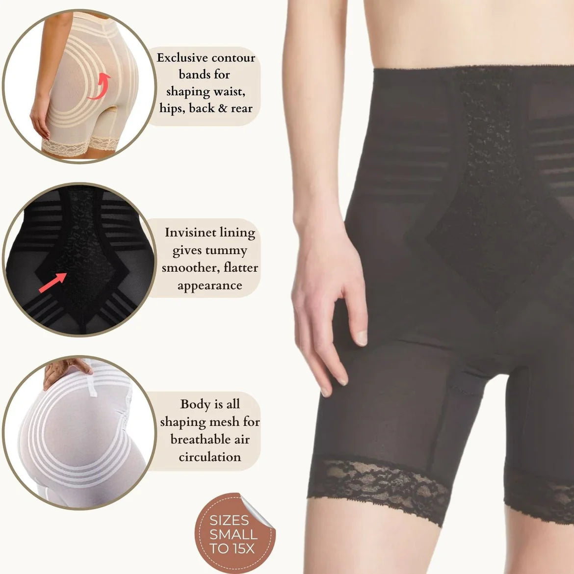 RAGO HIGH WAIST THIGH SHAPER: BLACK