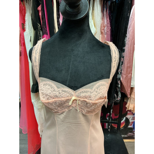 VINTAGE KAYSER PEACH SLIP DRESS (SIZE 34 BUST/SMALL)