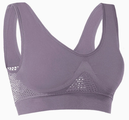 PLUSH LOOKS VENT MESH YOGA WIRELESS BRA