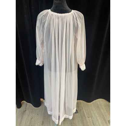 VINTAGE 1960'S MISS ELAINE #296 PINK SHEER PEIGNOIR NIGHTGOWN ROBE (MEDIUM)