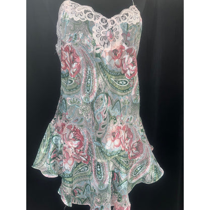 VINTAGE VS FLORAL GOLD LABEL CHEMISE: MEDIUM