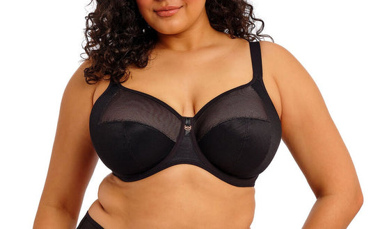 ELOMI KINTAI BANDED BRA: BLACK