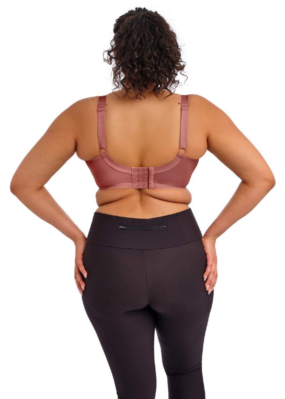 ELOMI ENERGISE SPORTS BRA: ROSEWOOD