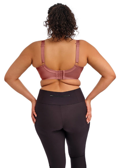 ELOMI ENERGISE SPORTS BRA: ROSEWOOD