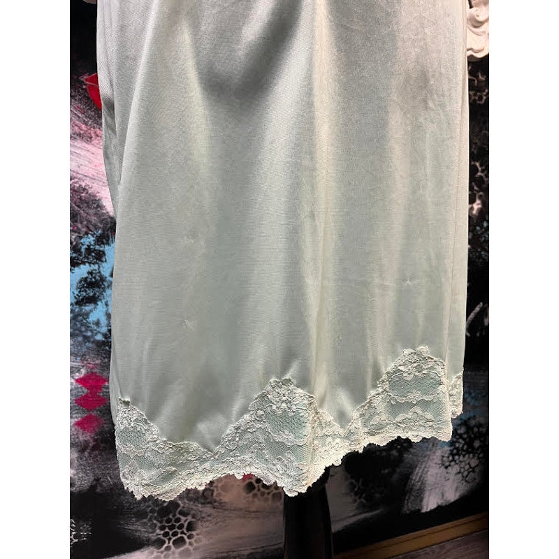 VINTAGE MOVIE STAR SEAFOAM GREEN SLIP DRESS (SIZE 34 BUST)