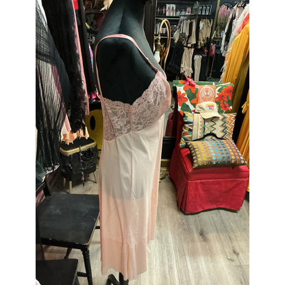 VINTAGE PEACH SLIP DRESS (SIZE SMALL)