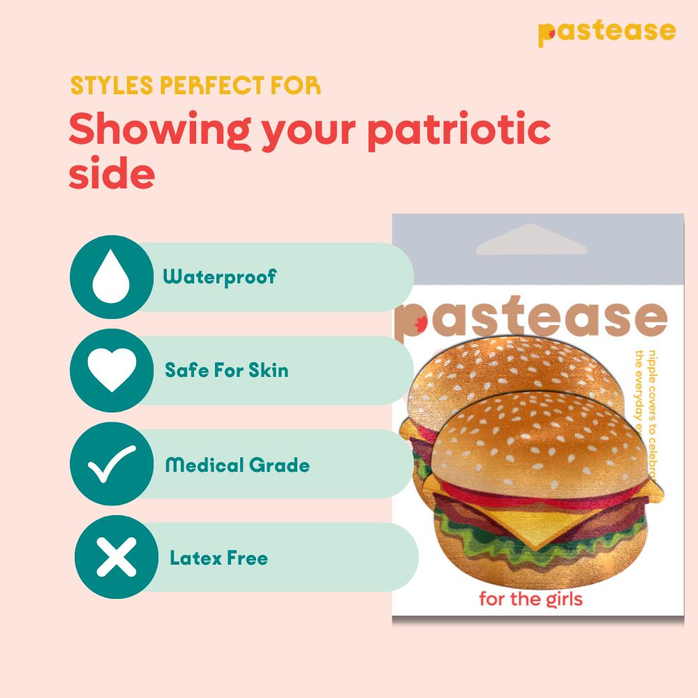 PASTEASE NIPPLE COVERS: DELICIOUS CHEESEBURGER LiviRae Lingerie PASTEASE NIPPLE COVERS: DELICIOUS CHEESEBURGER LiviRae Lingerie