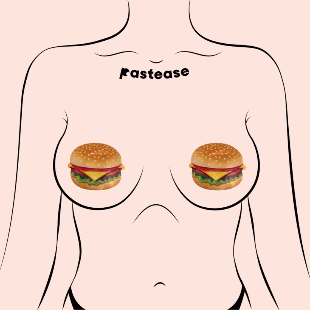 PASTEASE NIPPLE COVERS: DELICIOUS CHEESEBURGER LiviRae Lingerie PASTEASE NIPPLE COVERS: DELICIOUS CHEESEBURGER LiviRae Lingerie