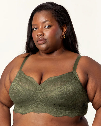 CURVY COUTURE LUXE LACE WIRELESS BRALETTE