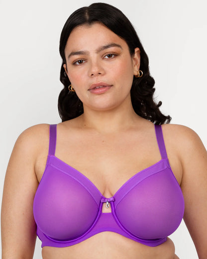 CURVY COUTURE SHEER MESH: PURPLE PASSION