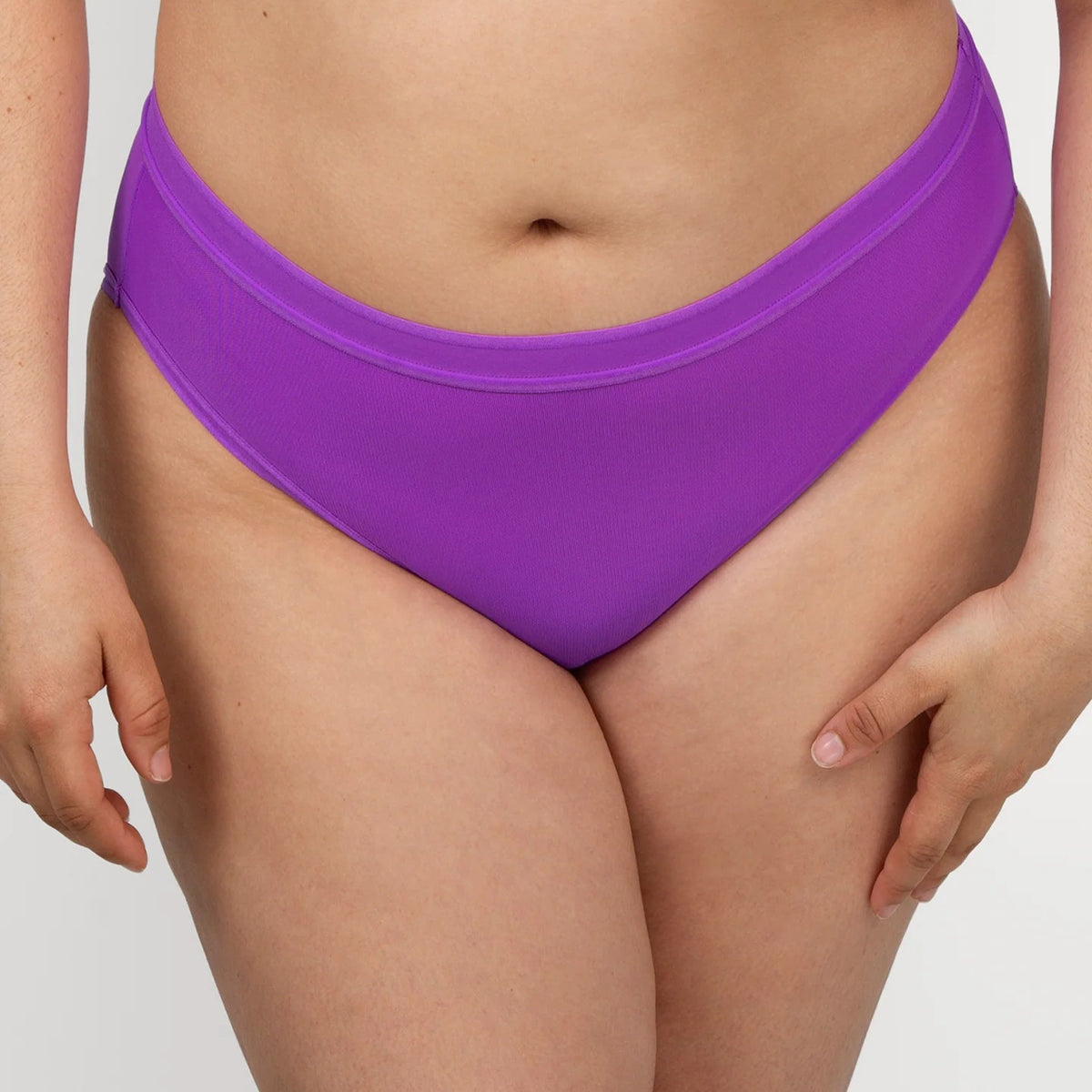 CURVY COUTURE HI-CUT MESH BRIEF: PURPLE PASSION
