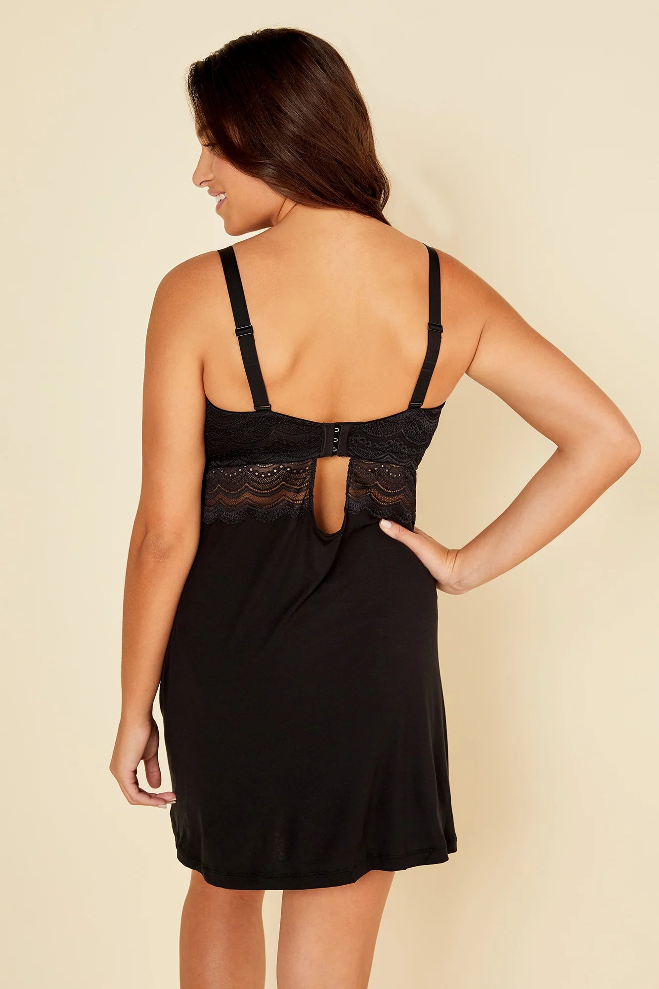 COSABELLA CEYLON CURVY BABYDOLL: BLACK