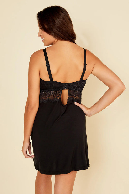 COSABELLA CEYLON CURVY BABYDOLL: BLACK