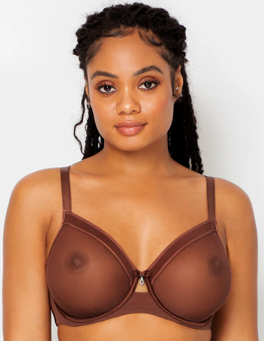 1311 CURVY COUTURE SHEER MESH CHOCOLATE