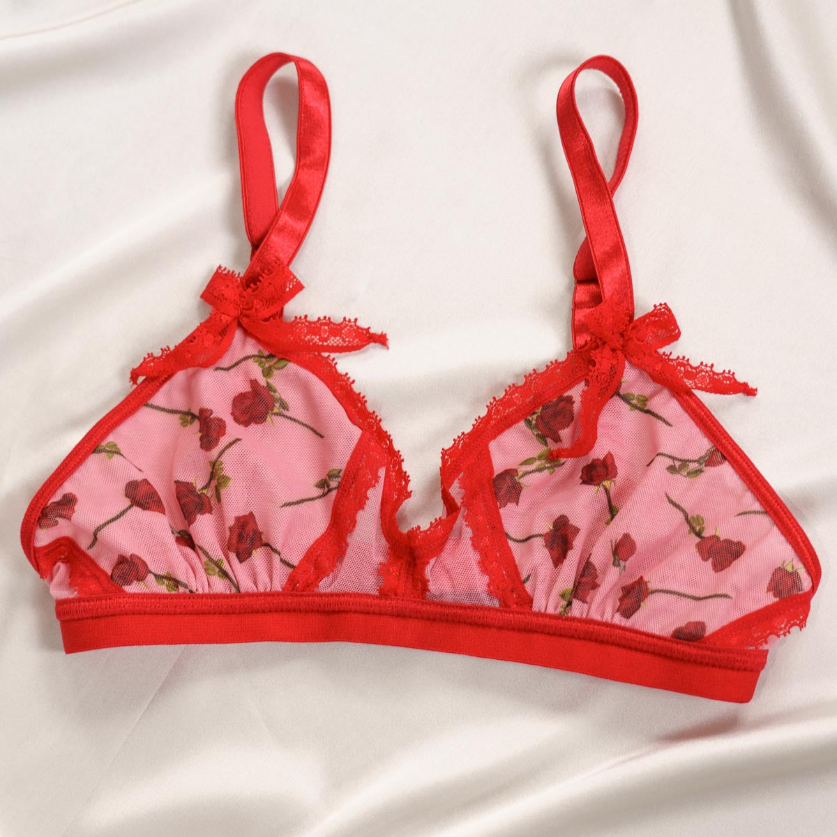 Dozen Roses Peekaboo Mesh Adjustable Bralette XS/S - Final few!