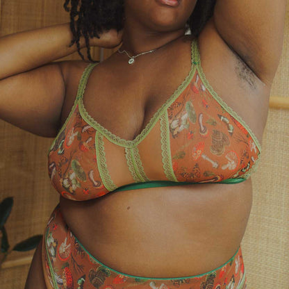 Mushroom Fairy Peekaboo Mesh Adjustable Bralette - Final stock