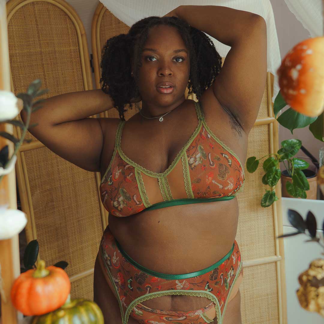 Mushroom Fairy Peekaboo Mesh Adjustable Bralette - Final stock