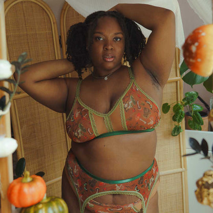 Mushroom Fairy Peekaboo Mesh Adjustable Bralette - Final stock